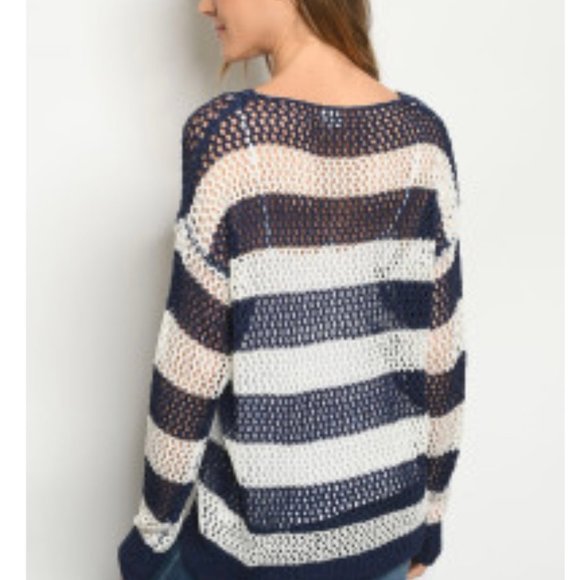 Ivory Navy Sweater NEW S/M, M/L - Picture 2 of 2